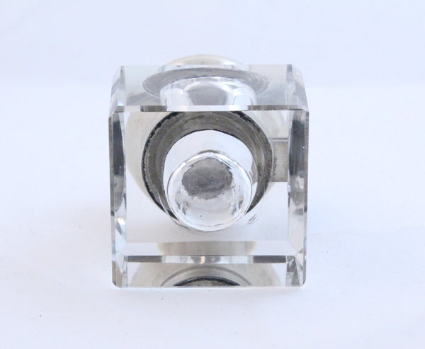 Sterling Silver and cut crysTal inkwell