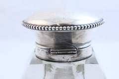 Sterling Silver and cut crystal inkwell