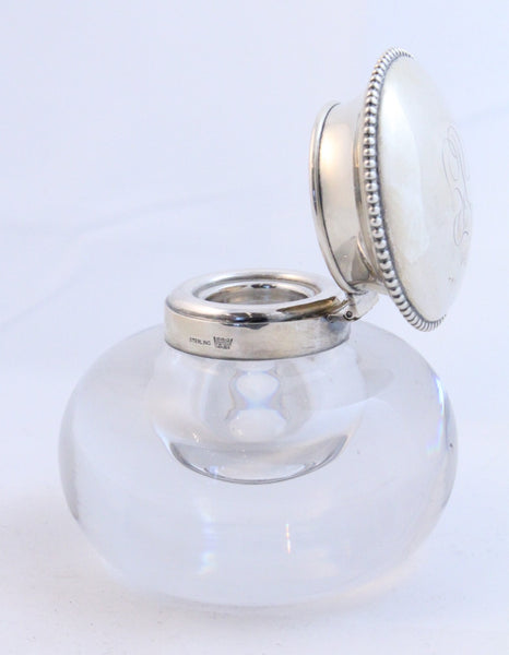 Crystal and sterling silver Inkwell