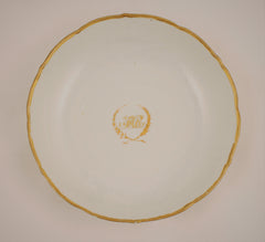 18th Century Chinese Export White and Gold Plate and Bowl