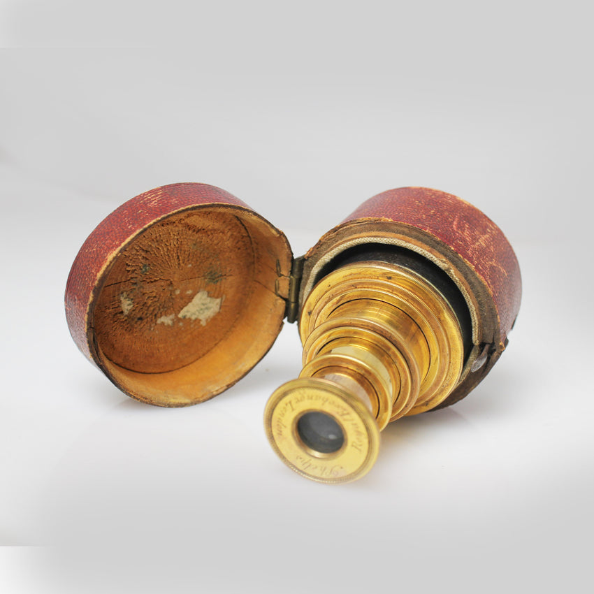 Victorian Pocket Telescope in its Leather Case