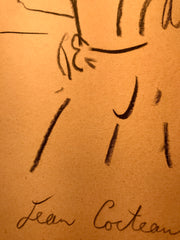 Cocteau, Jean; Drawing of a Man in the Beach, signed