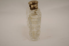 19th Century French Crystal and Silver Contoured Perfume Scent Bottle