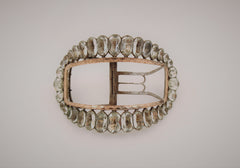 Old Cut Diamond Paste Steel Shoe Buckle, 18th Century France