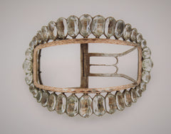 Old Cut Diamond Paste Steel Shoe Buckle, 18th Century France