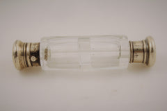 Two Double Sided Crystal and Sterling Silver Bottles