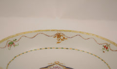 Chinese Export  Armorial "Marriage" Design Saucer