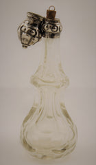 French 19th century  Perfume Scent Bottle with Repousse silver flip top