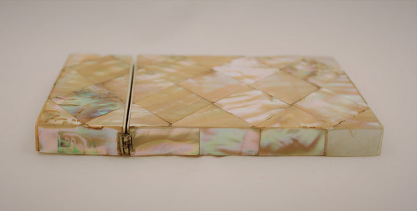 19th Century French, Mother of Pearl and Wood Card Holder