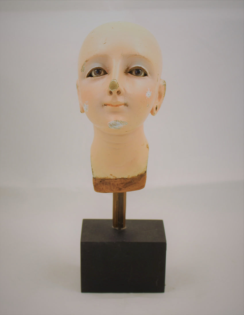 Vintage Philippine Virgin Head on stand