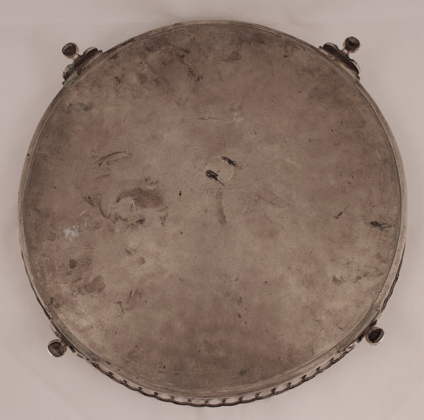 Silver Footed Round Tray with Gallery Rim, Topazio Portugal