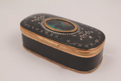 Exquisite Wooden Trinket Box with Silver Piqué Work and Glass Top