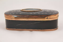 Exquisite Wooden Trinket Box with Silver Piqué Work and Glass Top