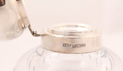 Antique English cut crystal with sterling silver cap inkwell