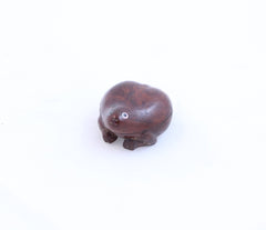 Miniature Wooden Frog Box with Mother of Pearl Eyes