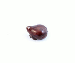 Miniature Wooden Frog Box with Mother of Pearl Eyes