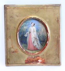 Oval Miniature 19th Century French School, Oil on wood