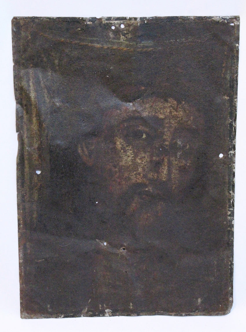 Vintage Mexican Folk Retablo on Tin, "Ecce Homo"