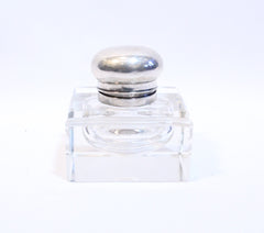 Sterling Silver and Crystal Inkwell