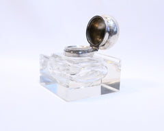 Sterling Silver and Crystal Inkwell