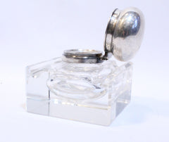 Sterling Silver and Crystal Inkwell