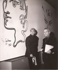 Cocteau, Jean; Jean Marais with Georges Franju Photo at the "Jean Cocteau Studio" Theater, 1970