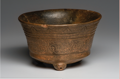 Maya Grayware Tripod Bowl, Ca. 500-800 A.D.