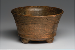 Maya Grayware Tripod Bowl, Ca. 500-800 A.D.