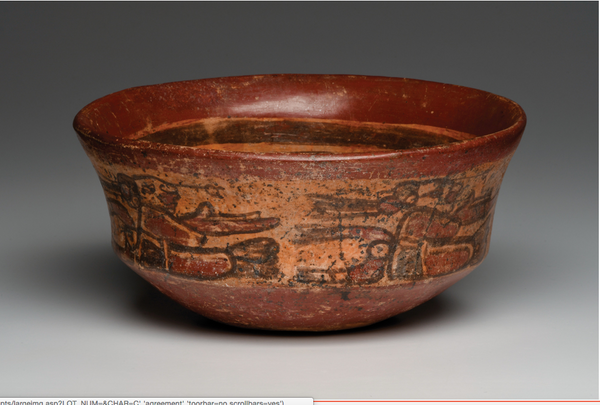 Maya Copador Polychrome Decorated Bowl, Ca. 500-800 A.D.