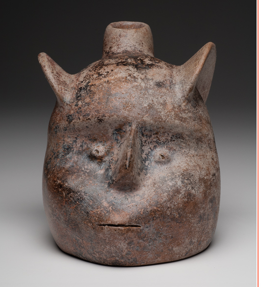 Colima Pottery Head Vessel, Ca. 100 B.C. - 250 A.D.