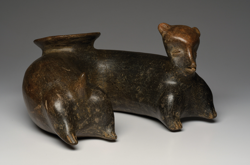 Jalisco Blackware Curled Dog, Ca. 100 B.C. - 250 A.D.