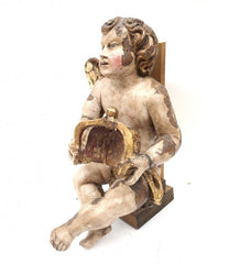 Carved and Painted Cherub, 19th Century, Italy