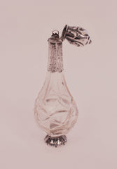 Crystal and Sterling Silver Perfume Scent Bottle, 19th Century France