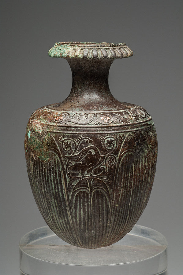 Bronze Amphora with Silver and Copper Inlays