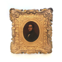 Oil on Tin, 18th Century Naples, Oval Painting of a Gentleman