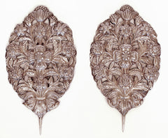 Impressive Pair of Silver Flower Bouquets, 19th Century Naples