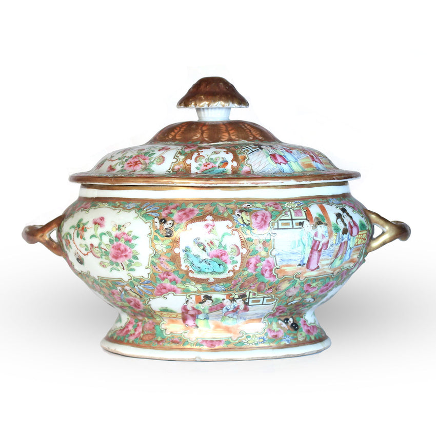 19th Century Chinese Rose Medallion Tureen