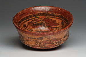 Maya Copador Polychrome Decorated Bowl, Ca. 500-800 A.D.