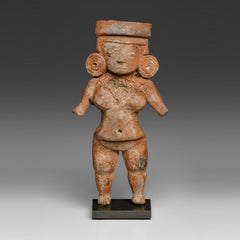 Mexico Pre-Columbian Michoacan Pretty Lady with Concentric Ear Spools