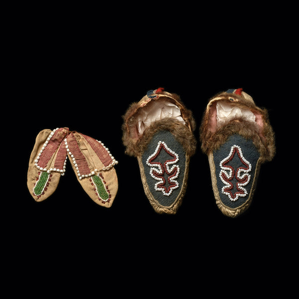 Iroquois Childs Moccasins, Two Pairs