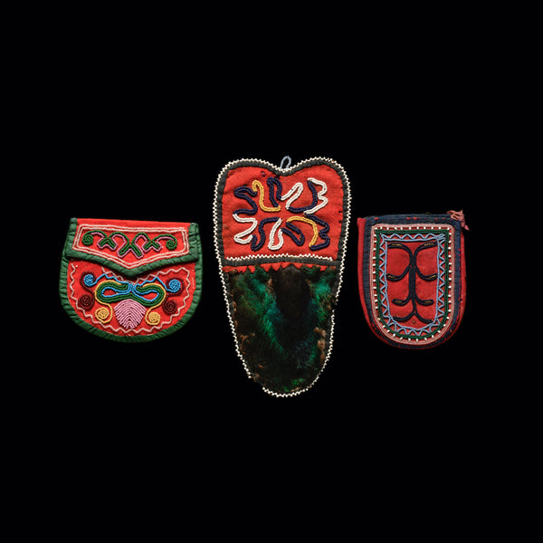 Iroquois Beaded Pouches (three pieces)