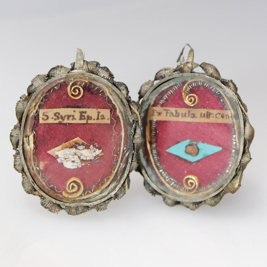 Antique Tin Reliquaries, set of 2