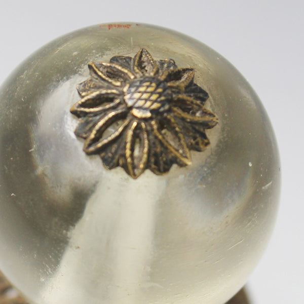 Antique Qing Dynasty Clear Peking Glass Hat Finial or Knob