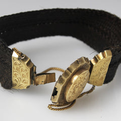 Mourning Hair Locket Bracelet 14k Gold