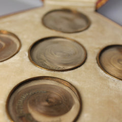 Victorian Mourning Hair Lockets in a Velvet setting and a Leather Case