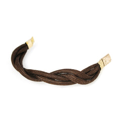 Antique Braided Mourning Hair Bracelet with 14K gold clasps