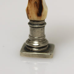 Delicate Antique Silver and Metal Wax Seal, 19th Century French