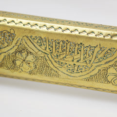 Antique Ottoman 'Qalamdan Divit', Brass Travel Pen/ Ink Case