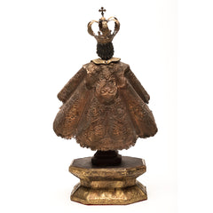 Baby Jesus, Copper Cape and Crown, Wooden Body and Stand