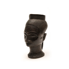 KUBA CEREMONIAL CUP DETAILED CARVED WOOD, D. R. OF CONGO, AFRICA